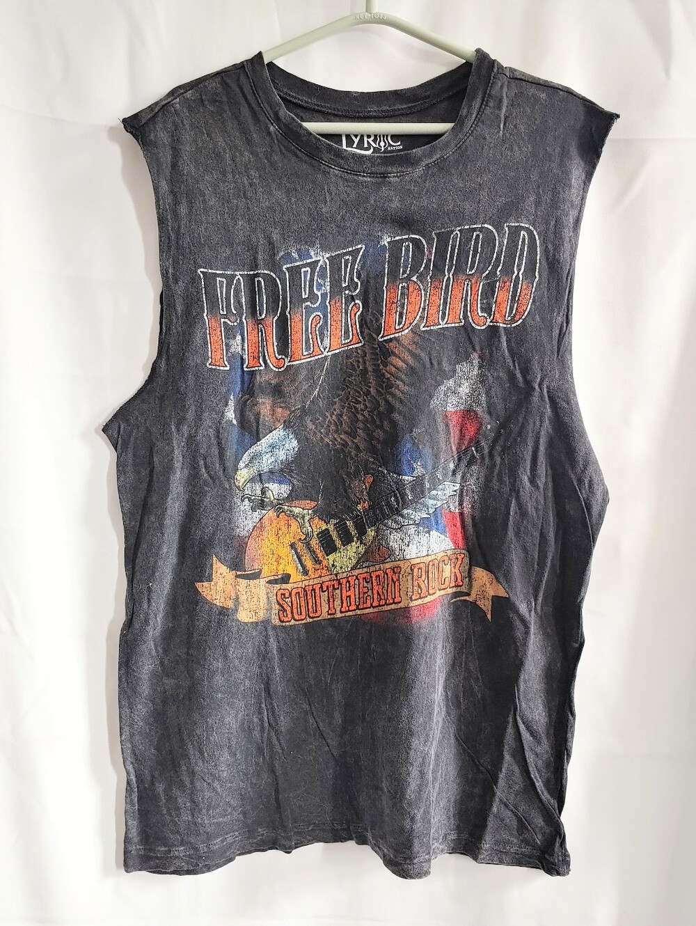 Lynard Skynyrd (?) Free Bird Vintage-look Bald Eagle Black Muscle Tee T-Shirt, L